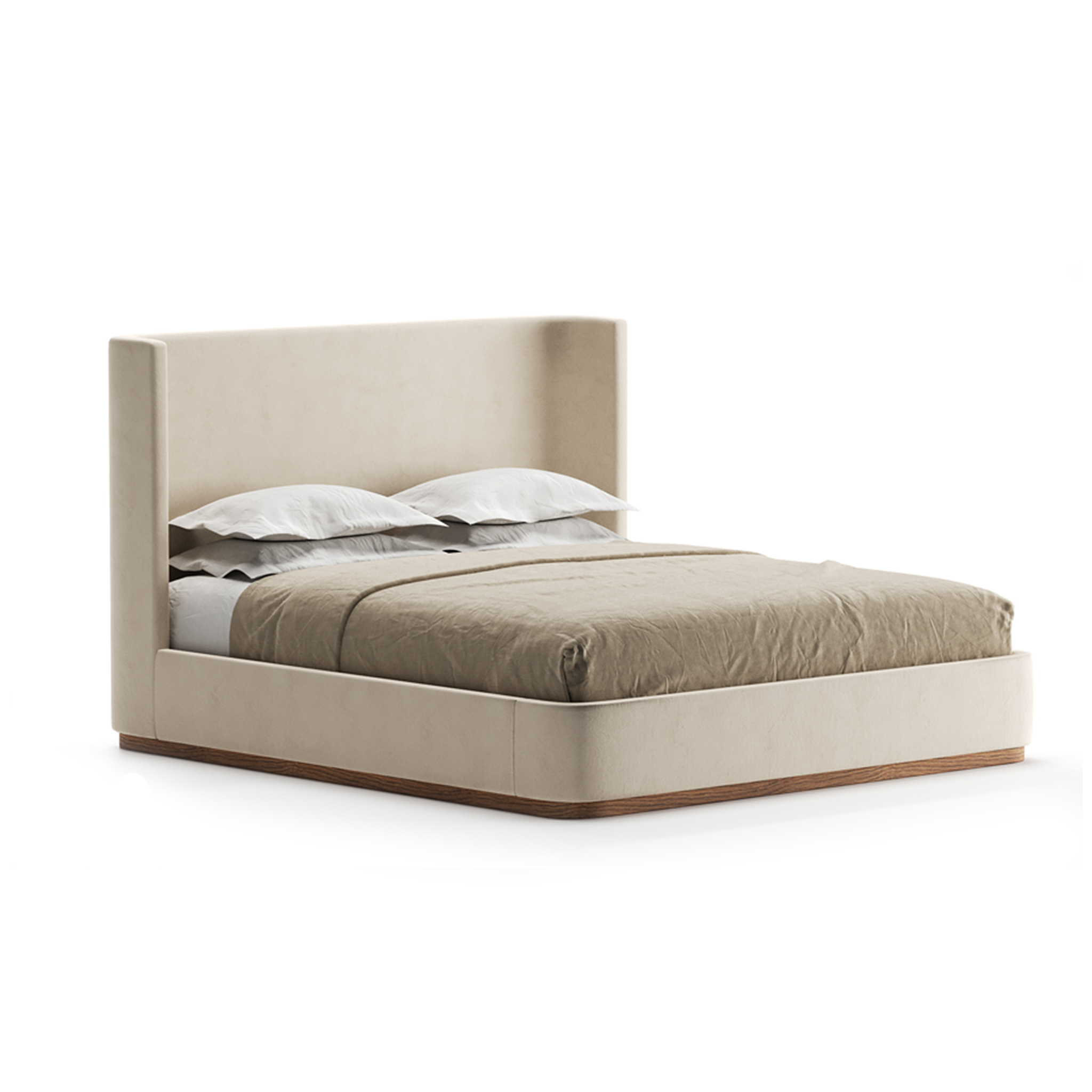 Shade Bed — Upholstered Platform Bed with Low Profile Base