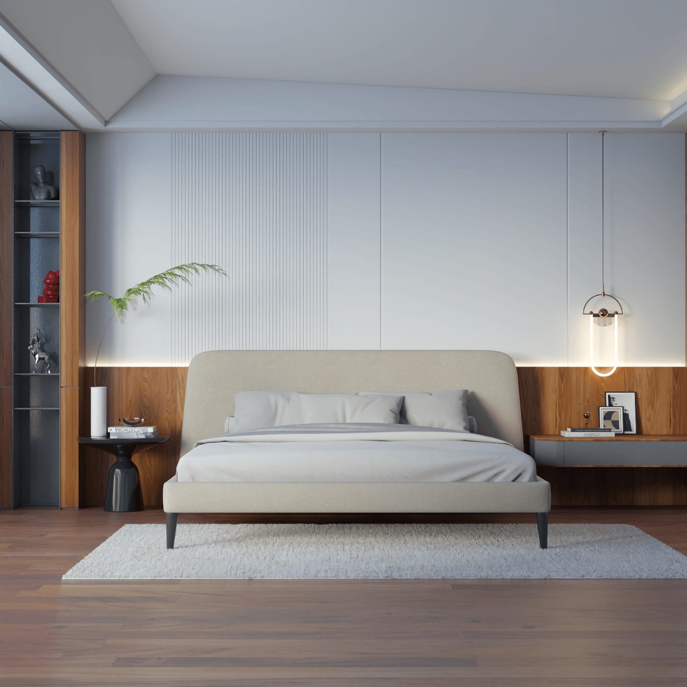 Lit double Selma avec capitonnage vertical profond