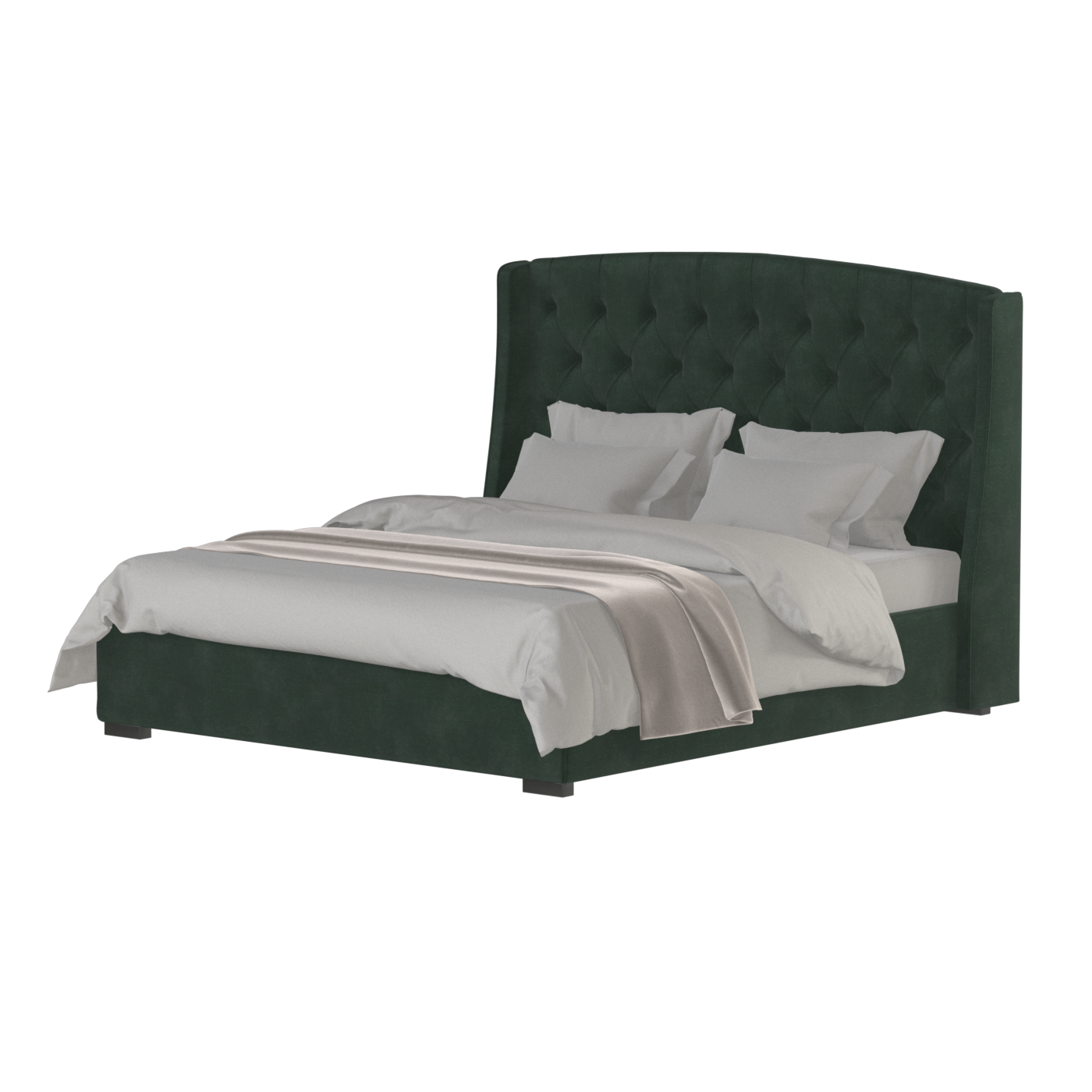 Sophia Upholstered Bed with Buttoned Headboard