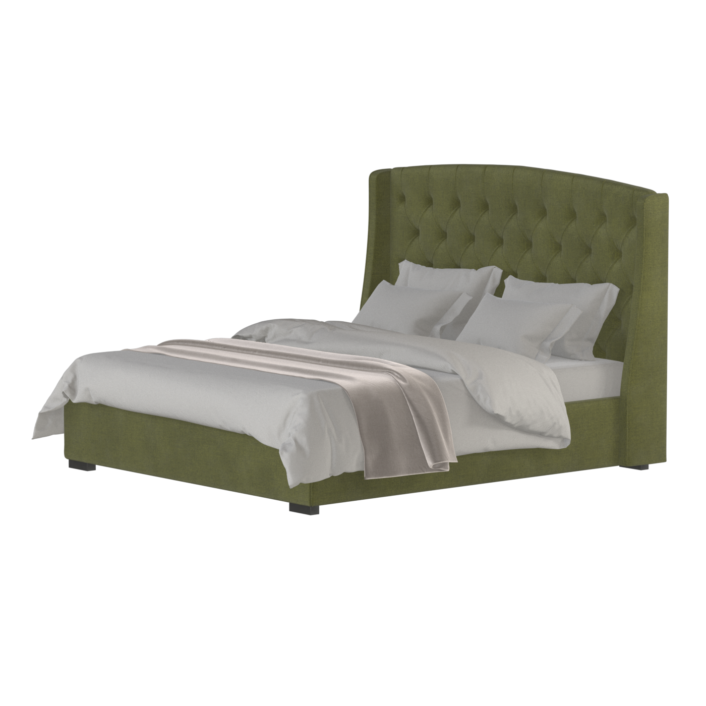 Sophia Upholstered Bed with Buttoned Headboard