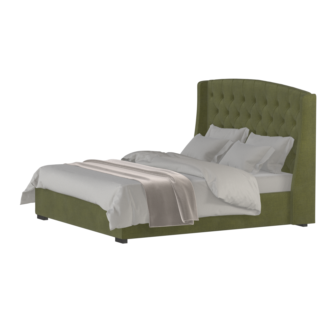 Sophia Upholstered Bed with Buttoned Headboard