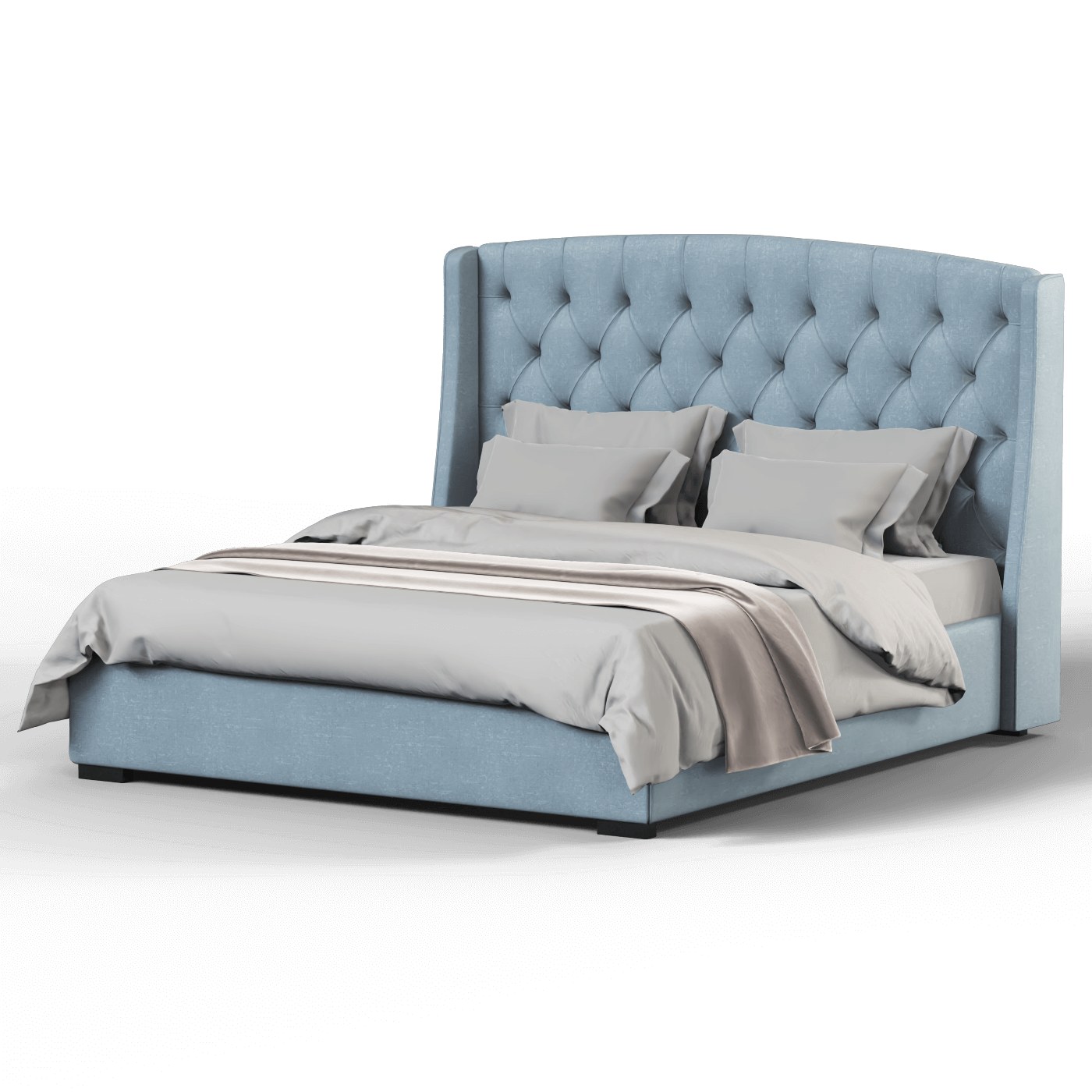 Sophia Upholstered Bed with Buttoned Headboard
