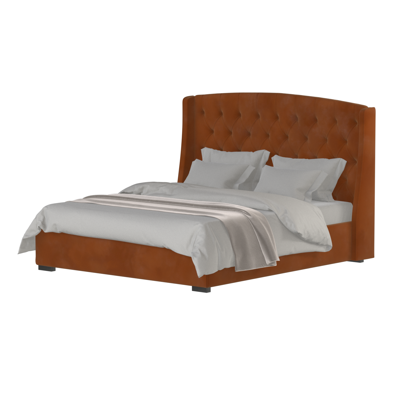 Sophia Upholstered Bed with Buttoned Headboard