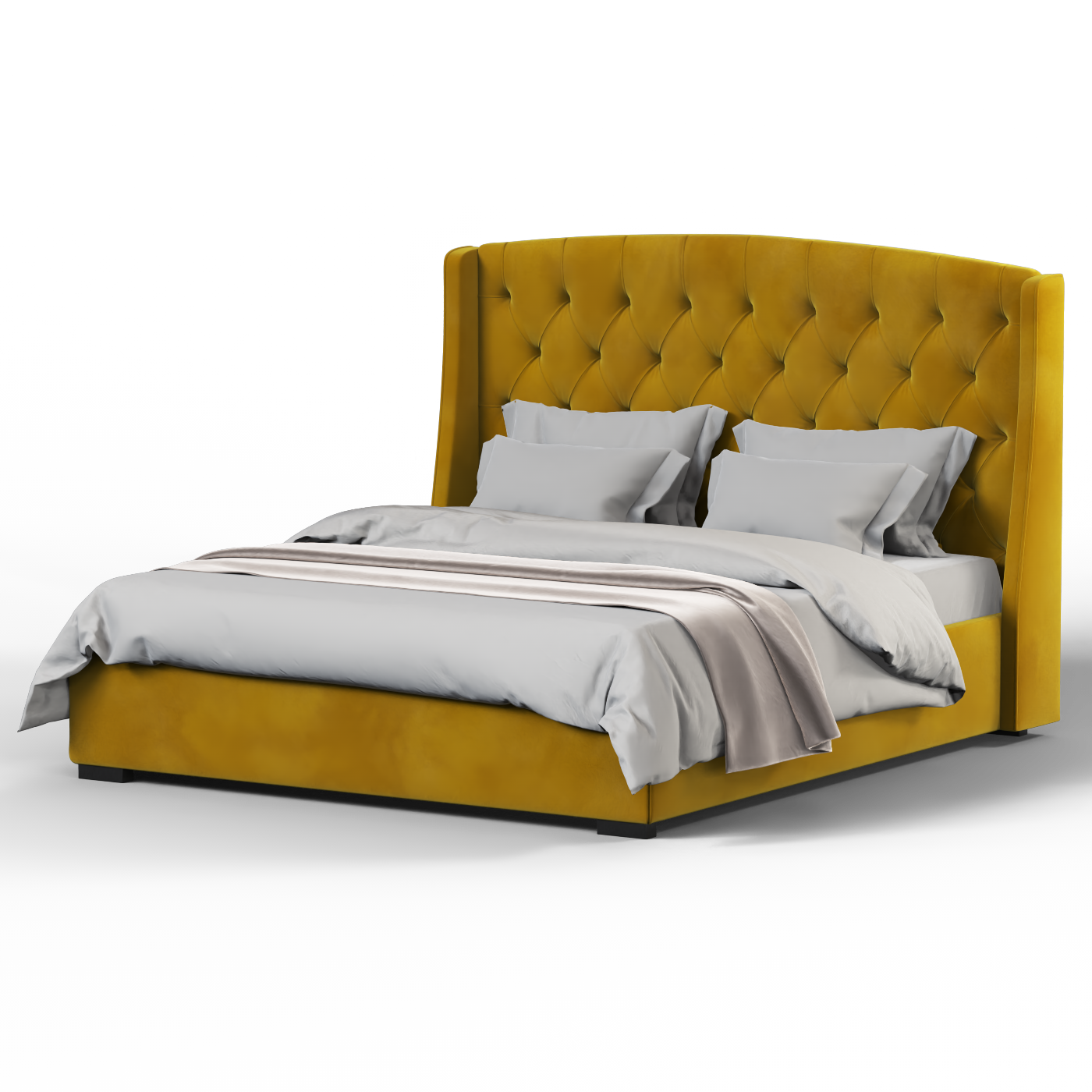 Sophia Upholstered Bed with Buttoned Headboard