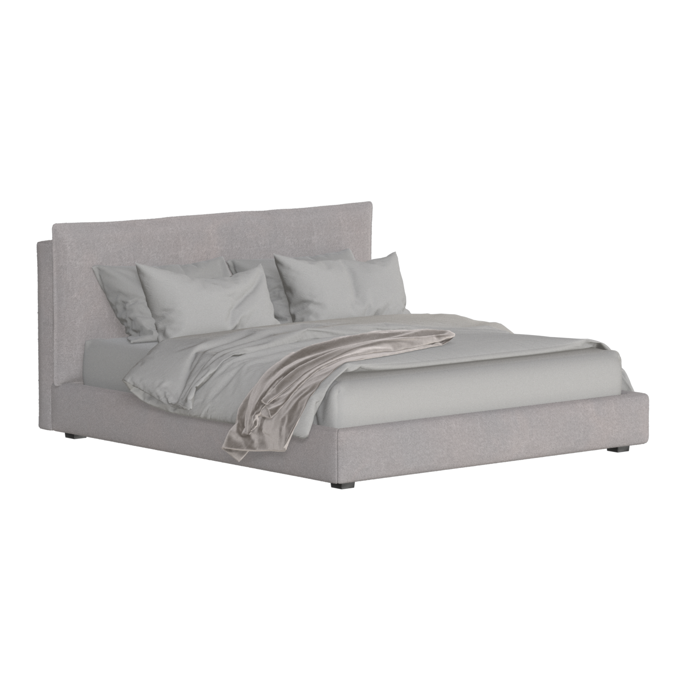 Thea Upholstered Double Bed with Clean Headboard