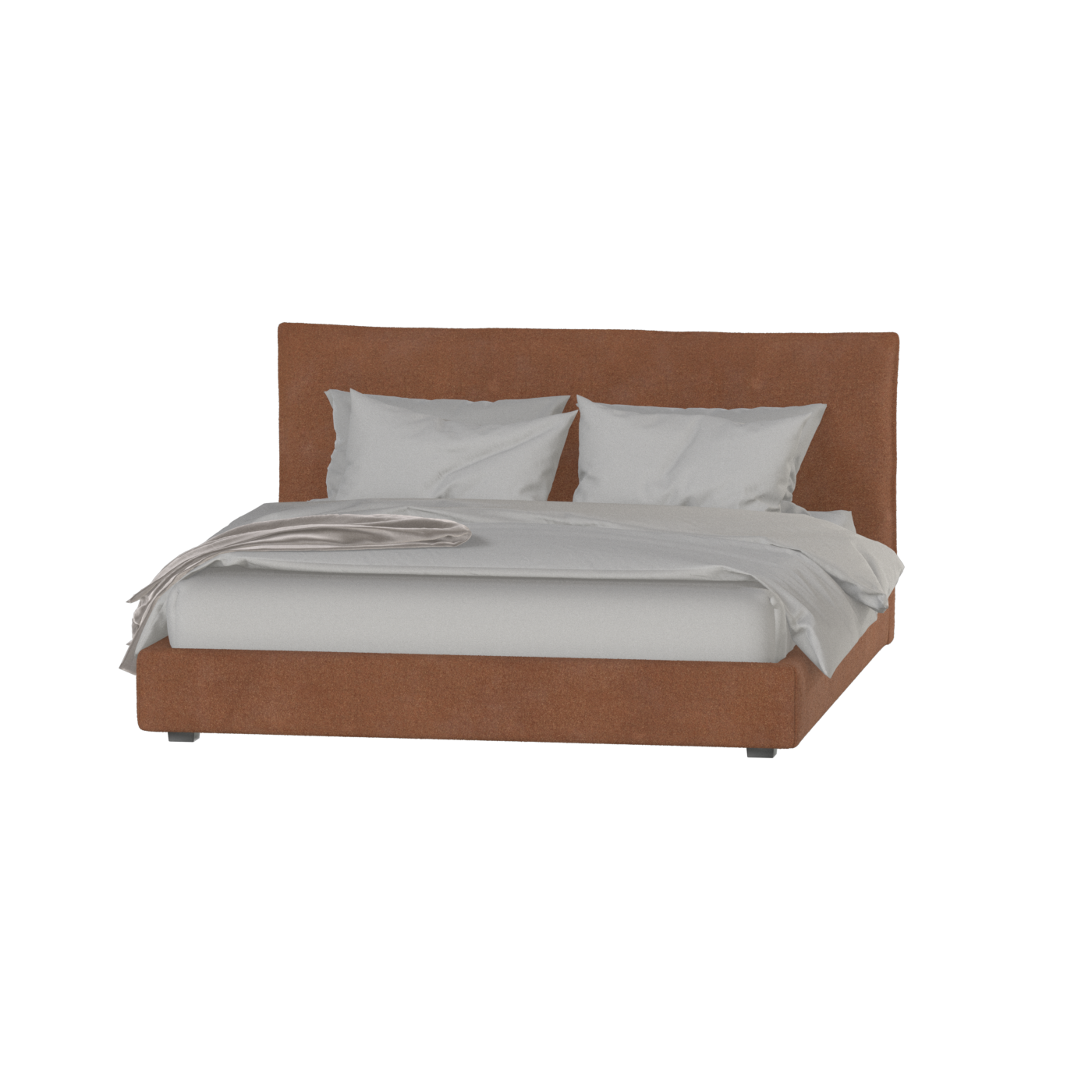 Thea Upholstered Double Bed with Clean Headboard