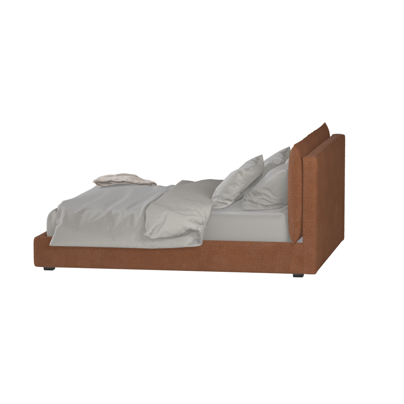 Thea Upholstered Double Bed with Clean Headboard