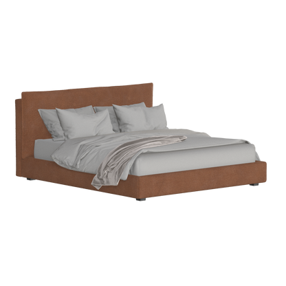 Thea Upholstered Double Bed with Clean Headboard