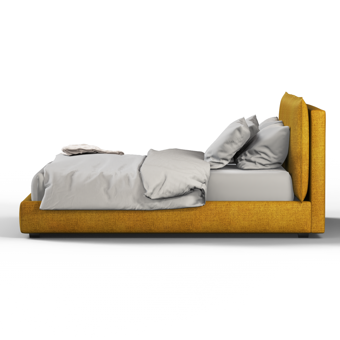 Thea Upholstered Double Bed with Clean Headboard