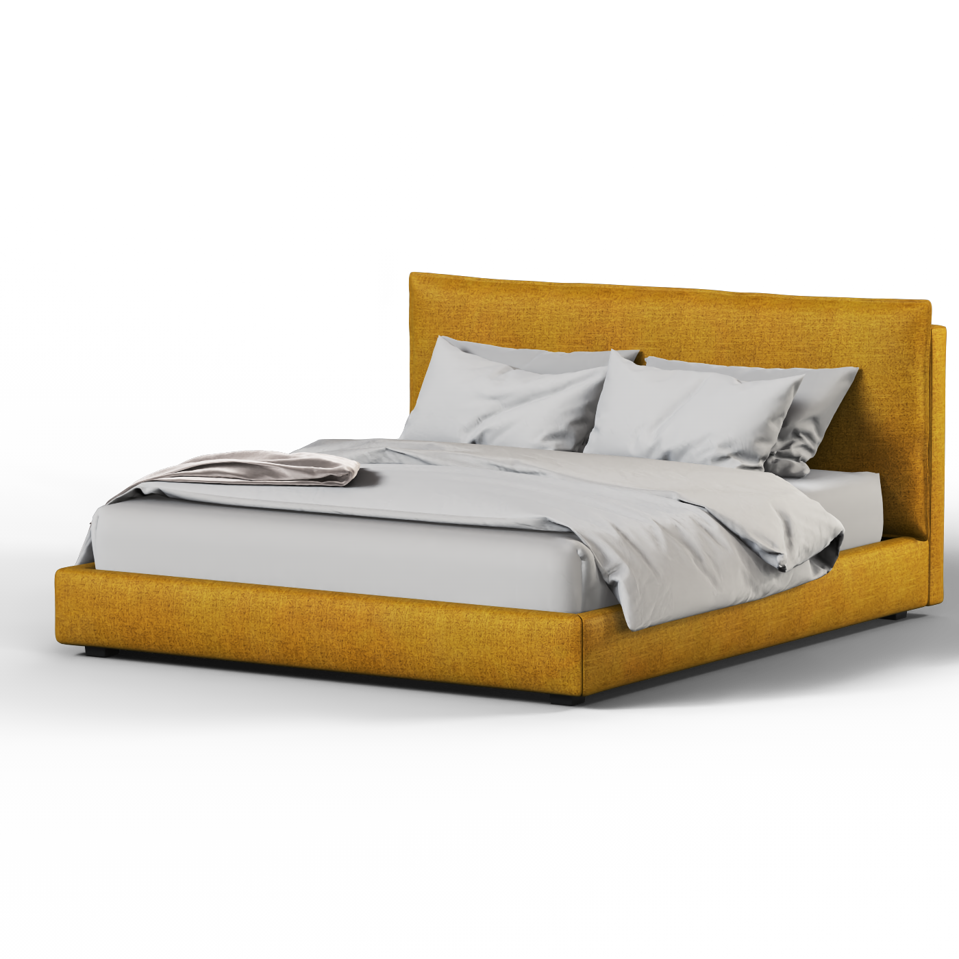 Thea Upholstered Double Bed with Clean Headboard