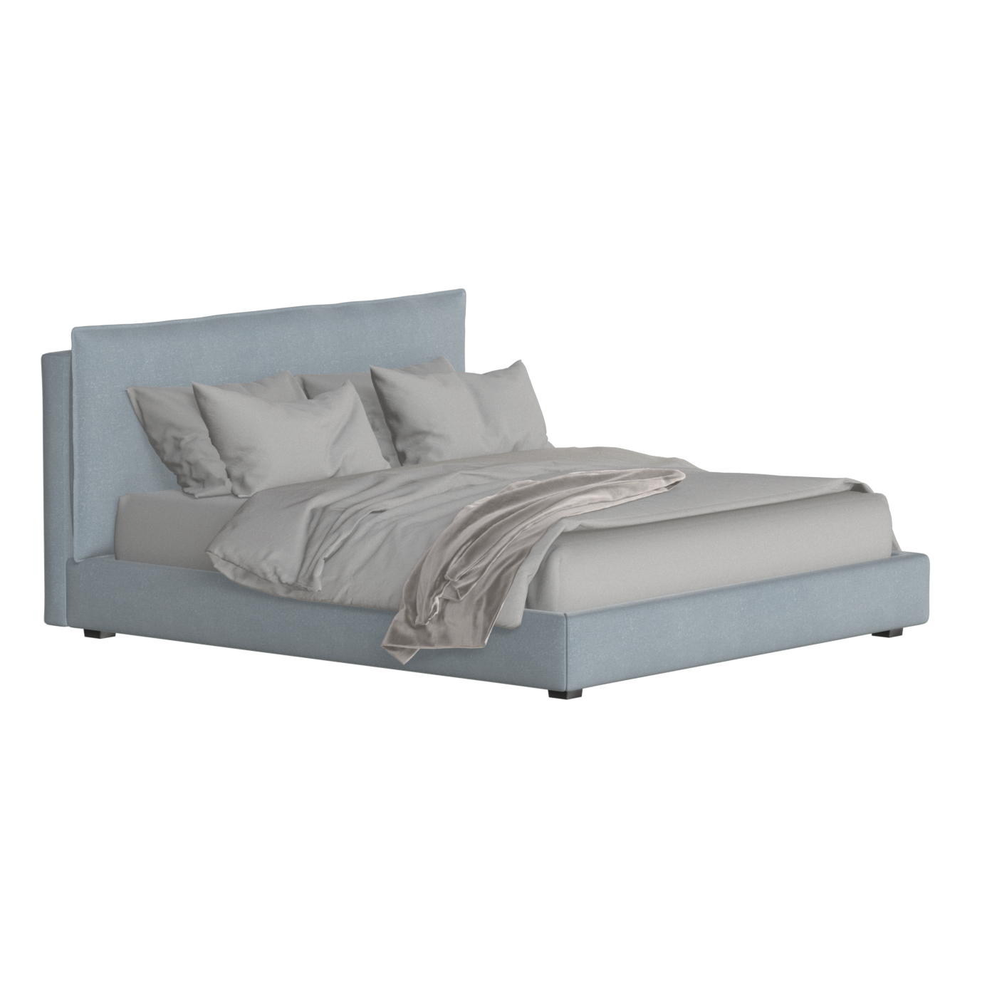 Thea Upholstered Double Bed with Clean Headboard