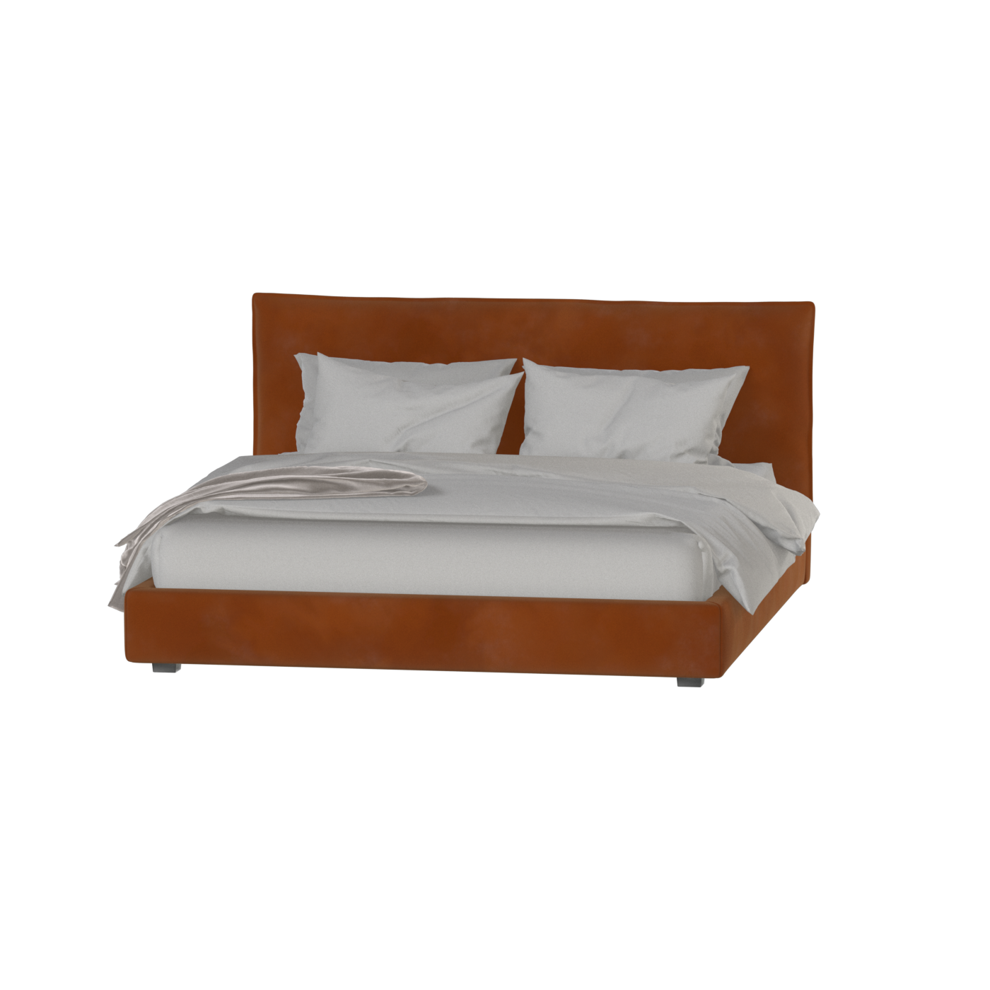 Thea Upholstered Double Bed with Clean Headboard