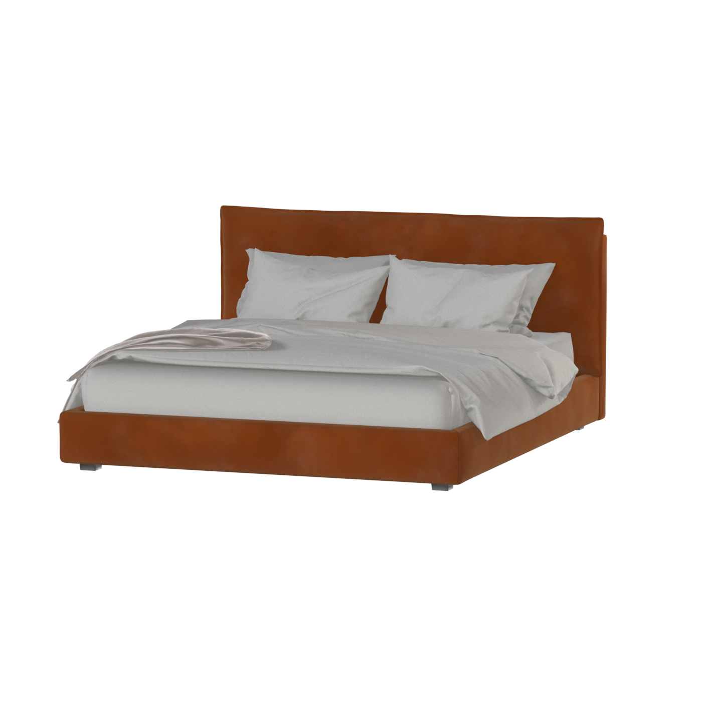 Thea Upholstered Double Bed with Clean Headboard