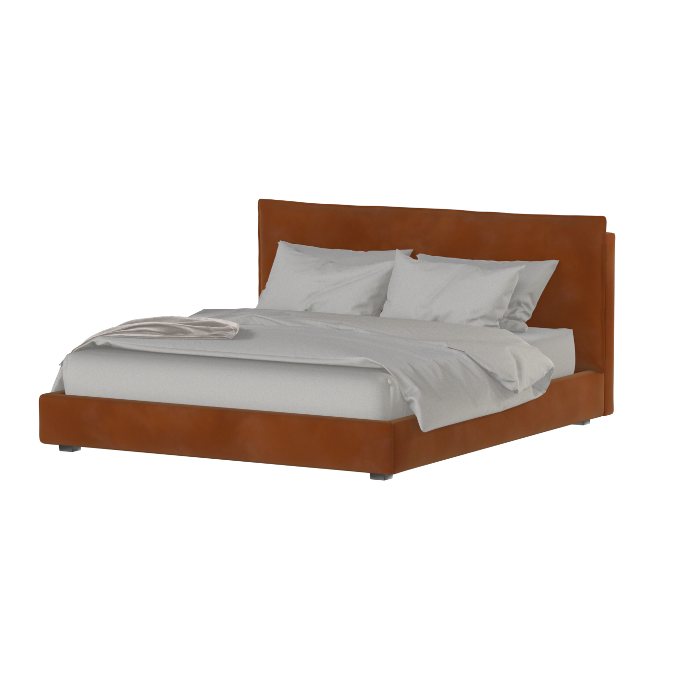 Thea Upholstered Double Bed with Clean Headboard