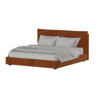 Thea Upholstered Double Bed with Clean Headboard