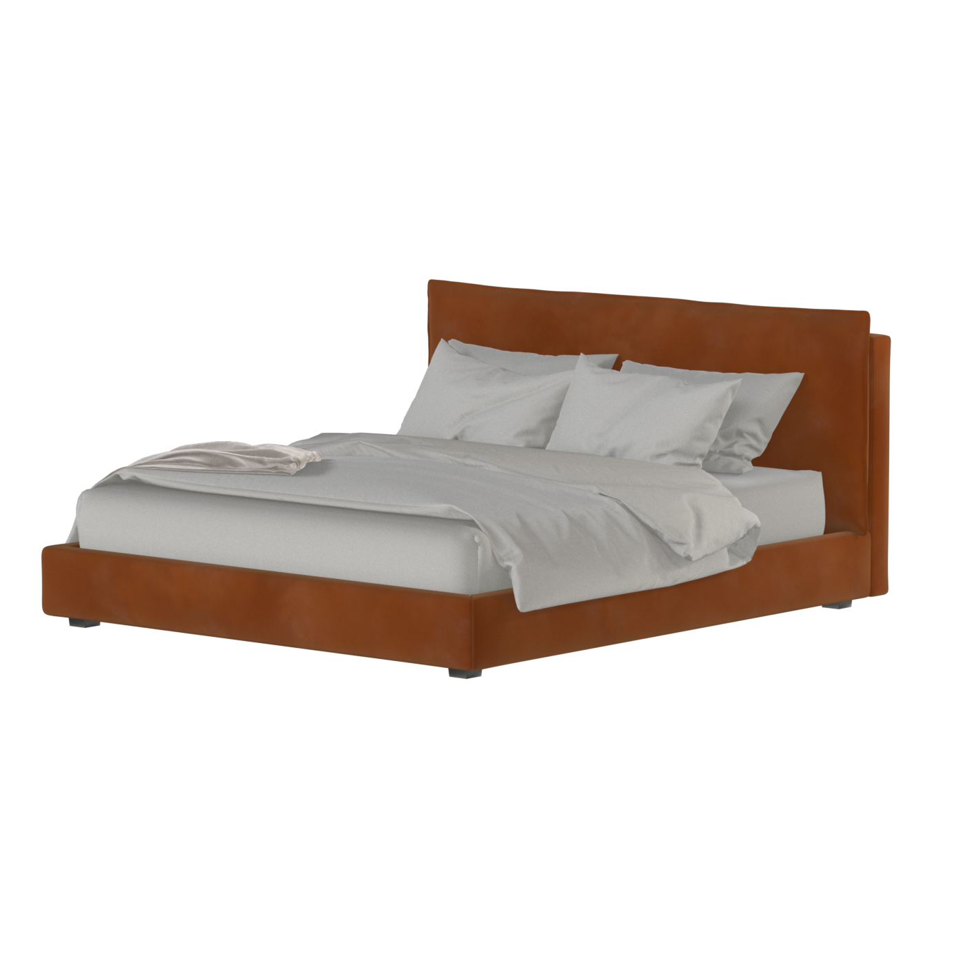 Thea Upholstered Double Bed with Clean Headboard