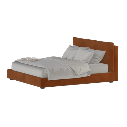 Thea Upholstered Double Bed with Clean Headboard