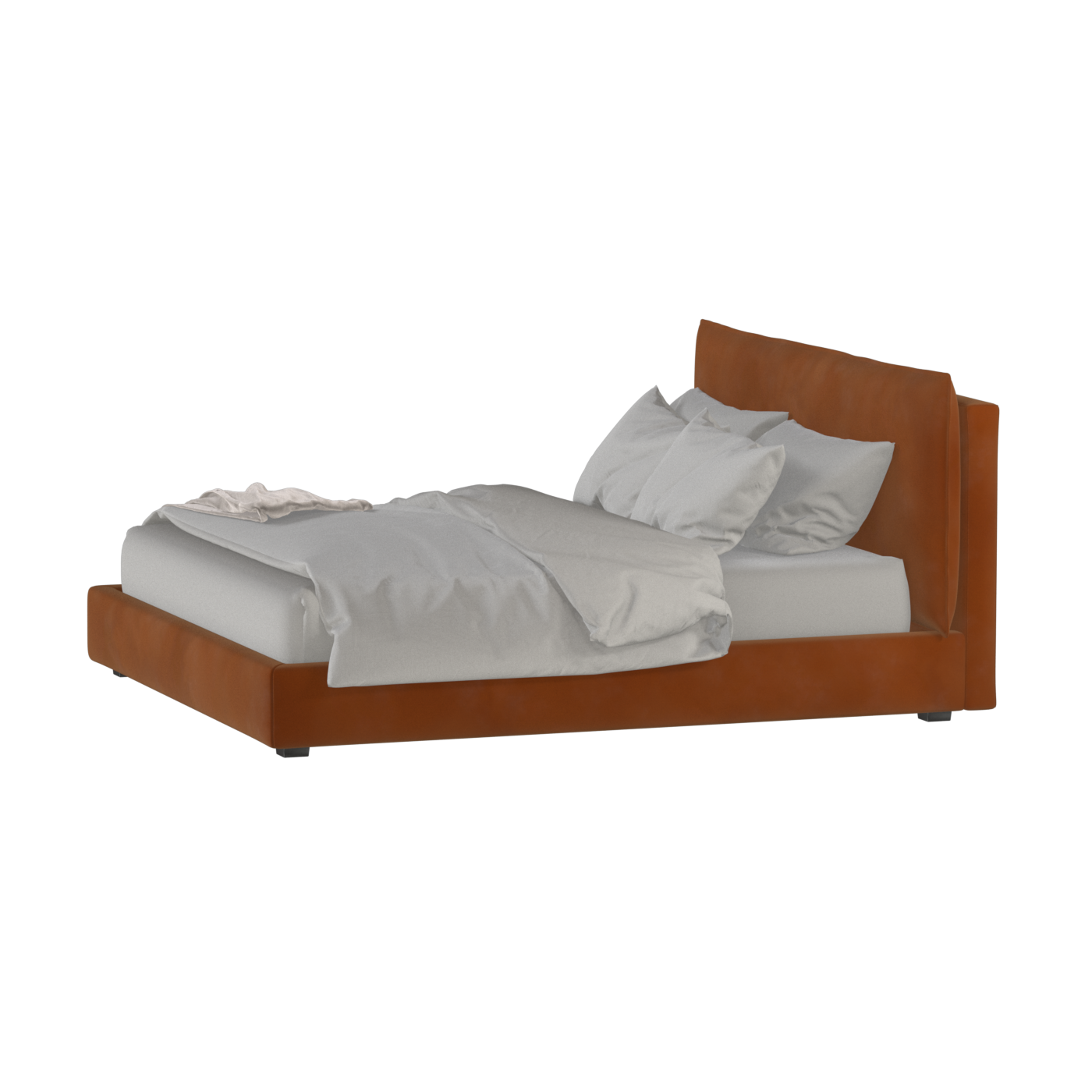 Thea Upholstered Double Bed with Clean Headboard