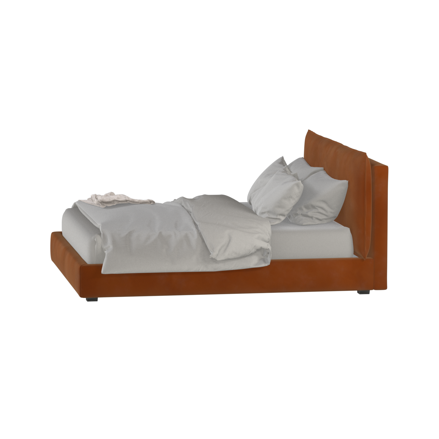 Thea Upholstered Double Bed with Clean Headboard