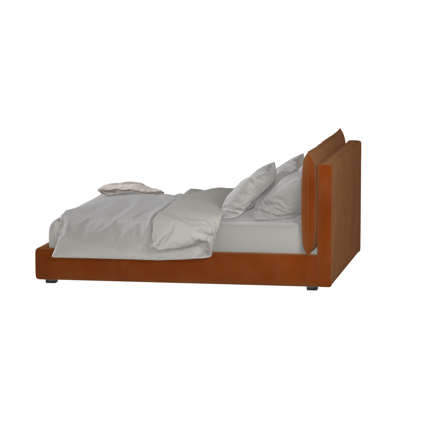 Thea Upholstered Double Bed with Clean Headboard