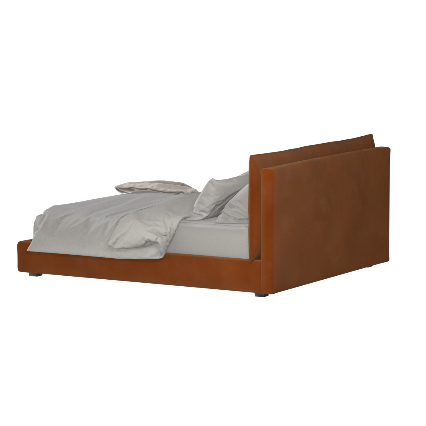 Thea Upholstered Double Bed with Clean Headboard