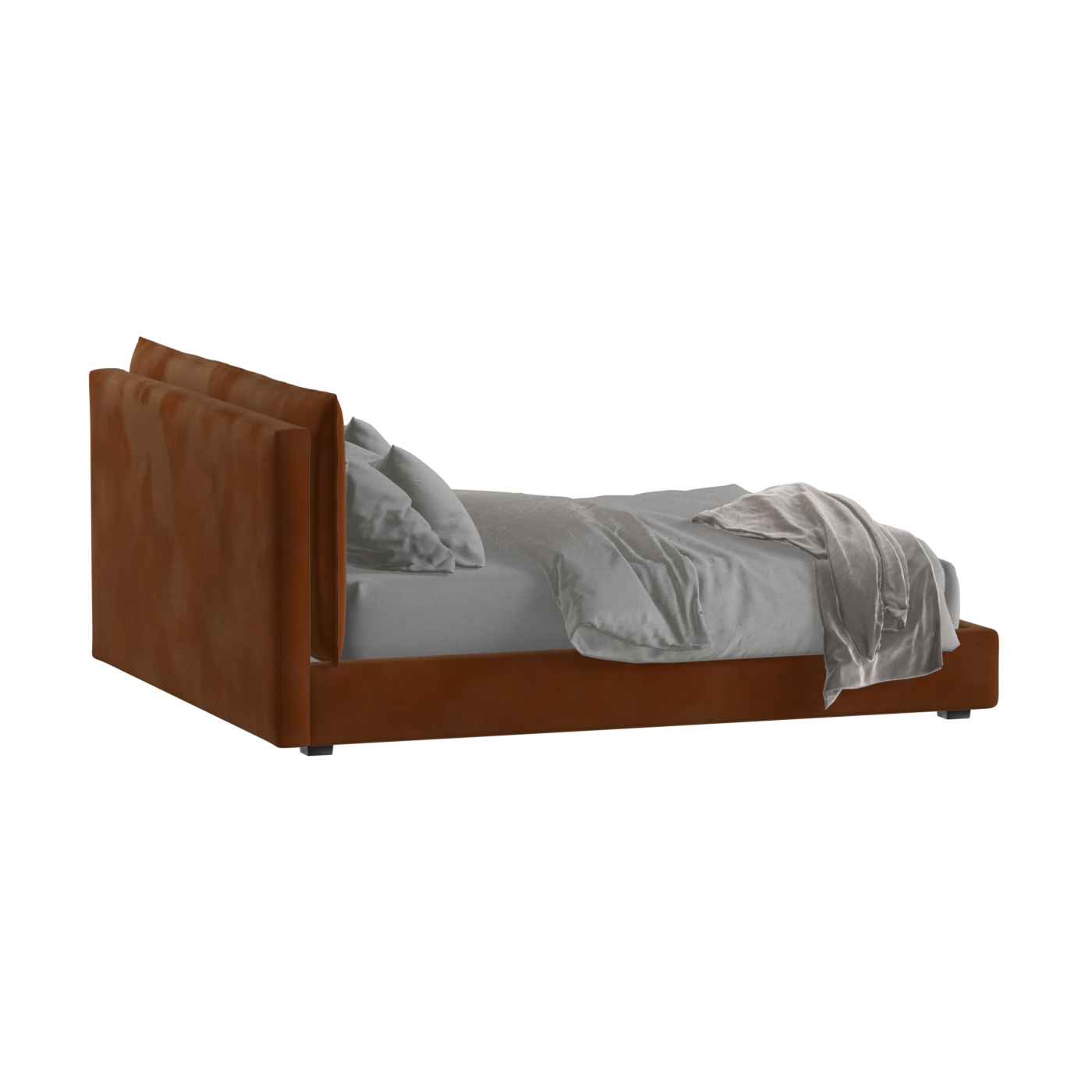 Thea Upholstered Double Bed with Clean Headboard