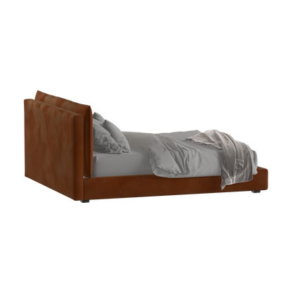 Thea Upholstered Double Bed with Clean Headboard