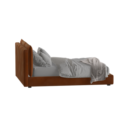Thea Upholstered Double Bed with Clean Headboard