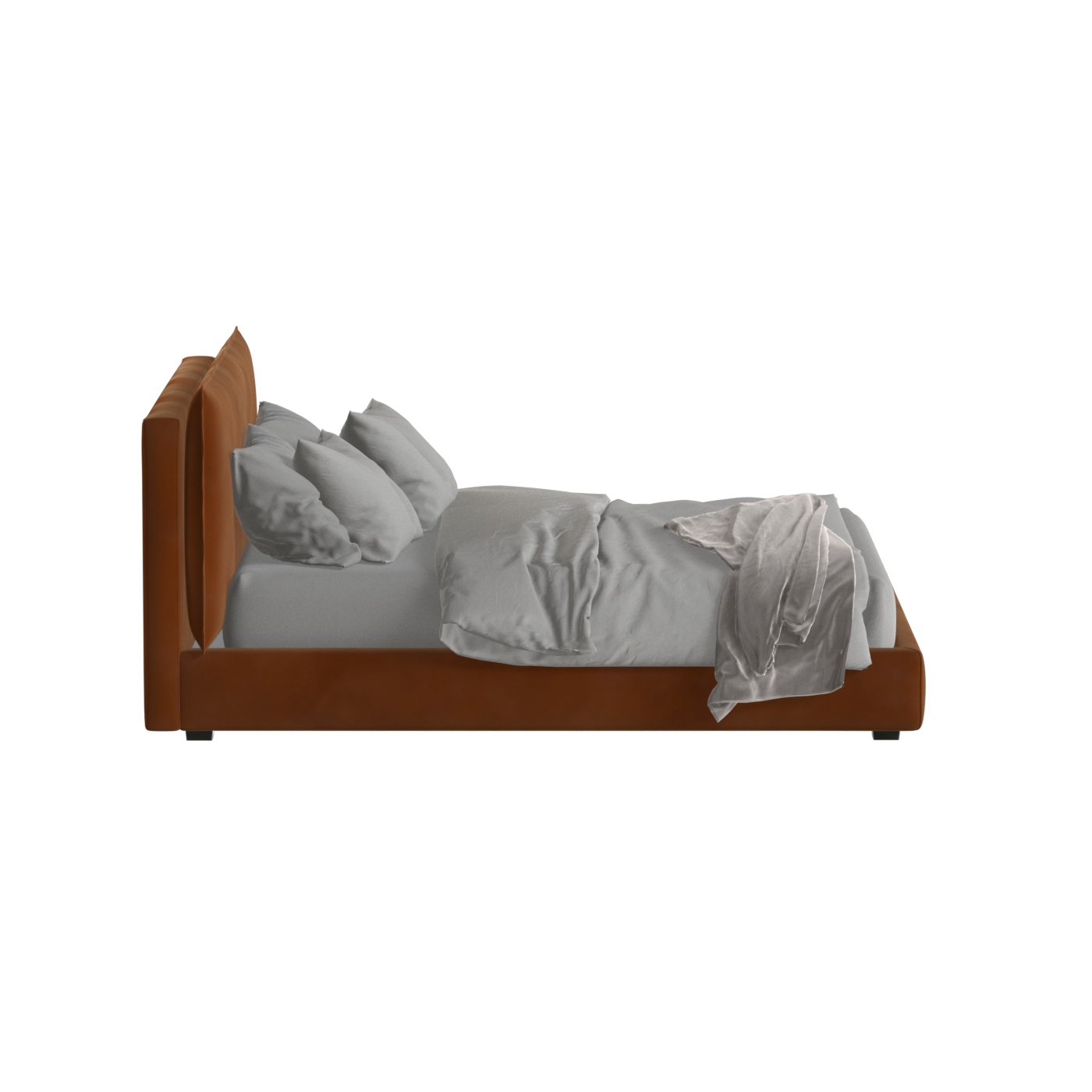Thea Upholstered Double Bed with Clean Headboard