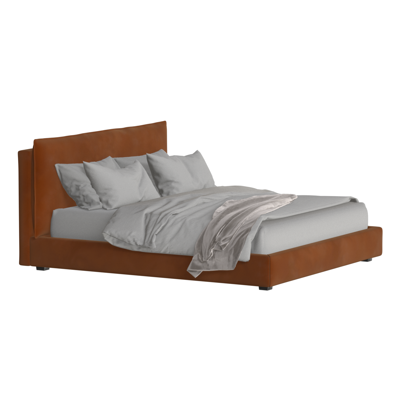 Thea Upholstered Double Bed with Clean Headboard