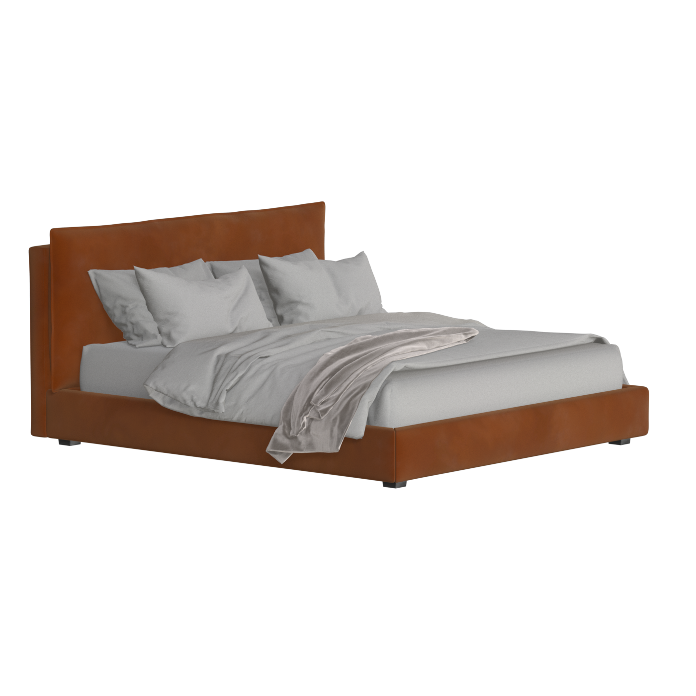 Thea Upholstered Double Bed with Clean Headboard