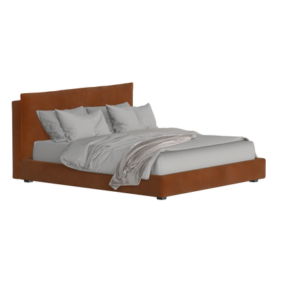 Thea Upholstered Double Bed with Clean Headboard
