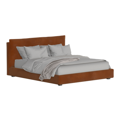 Thea Upholstered Double Bed with Clean Headboard