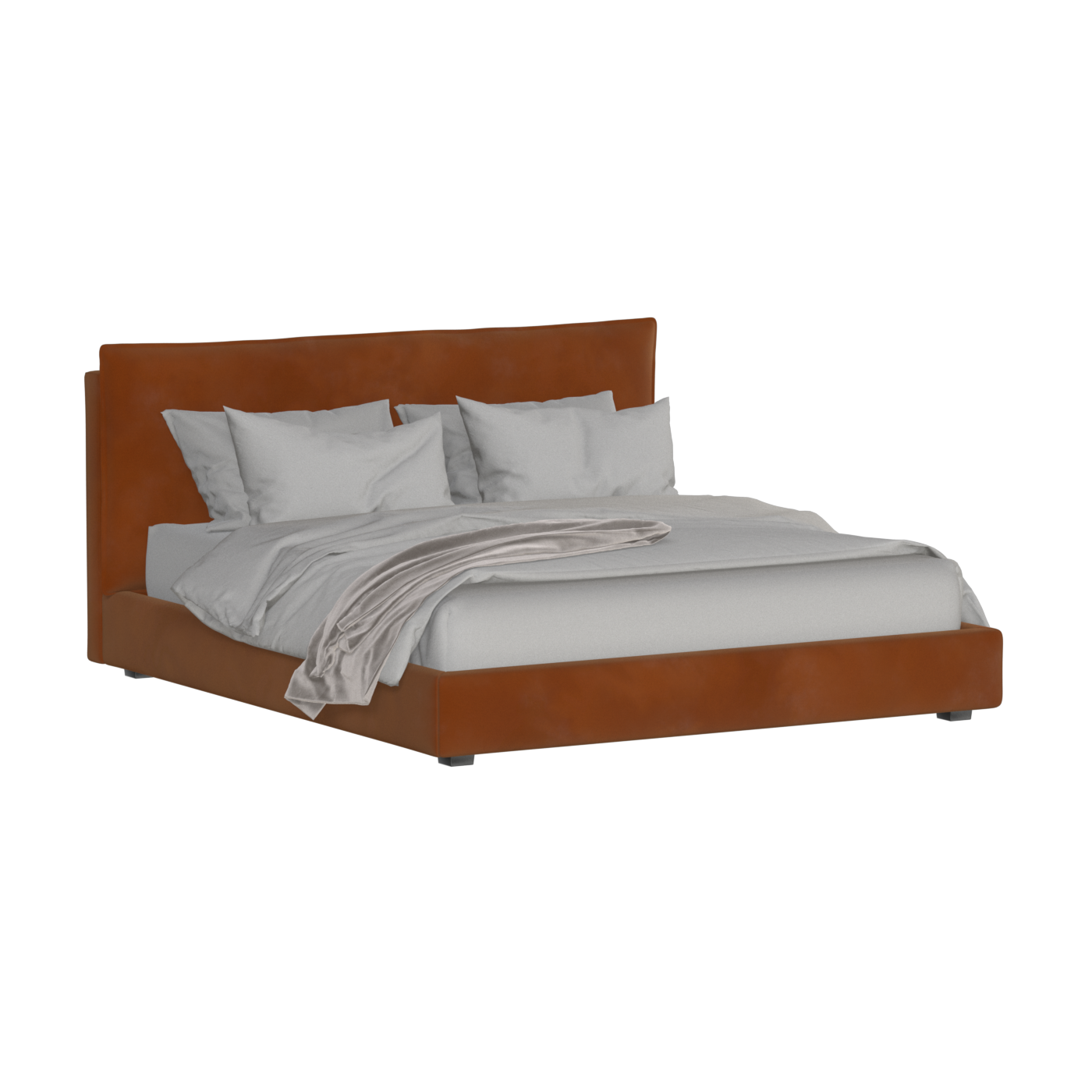 Thea Upholstered Double Bed with Clean Headboard