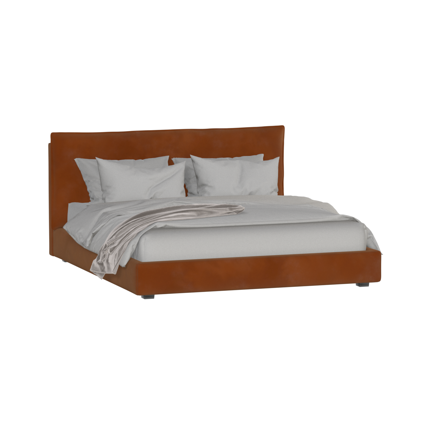 Thea Upholstered Double Bed with Clean Headboard