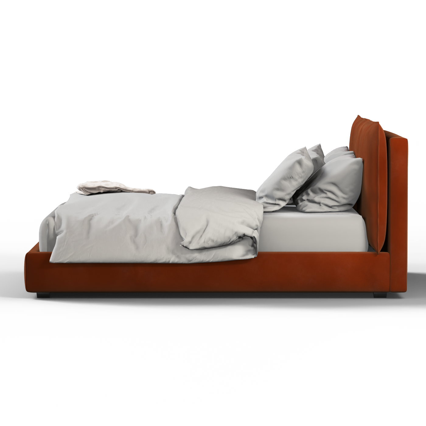 Thea Upholstered Double Bed with Clean Headboard