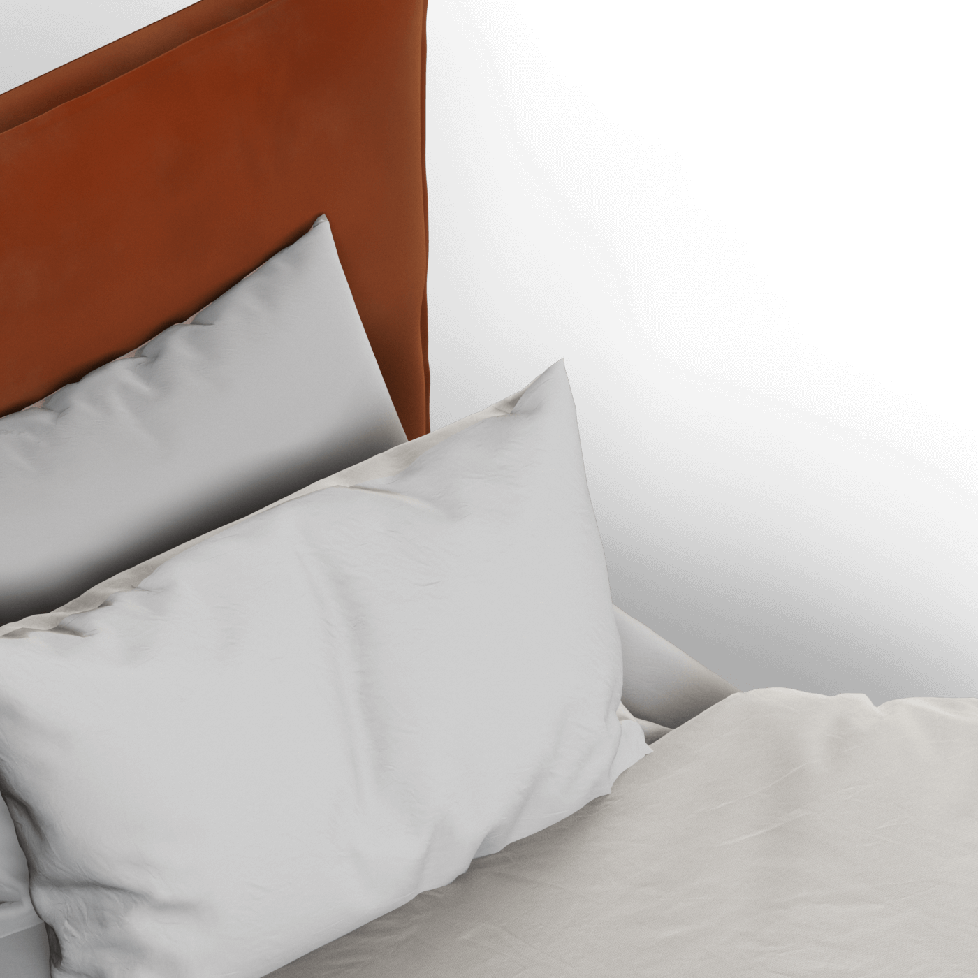 Thea Upholstered Double Bed with Clean Headboard