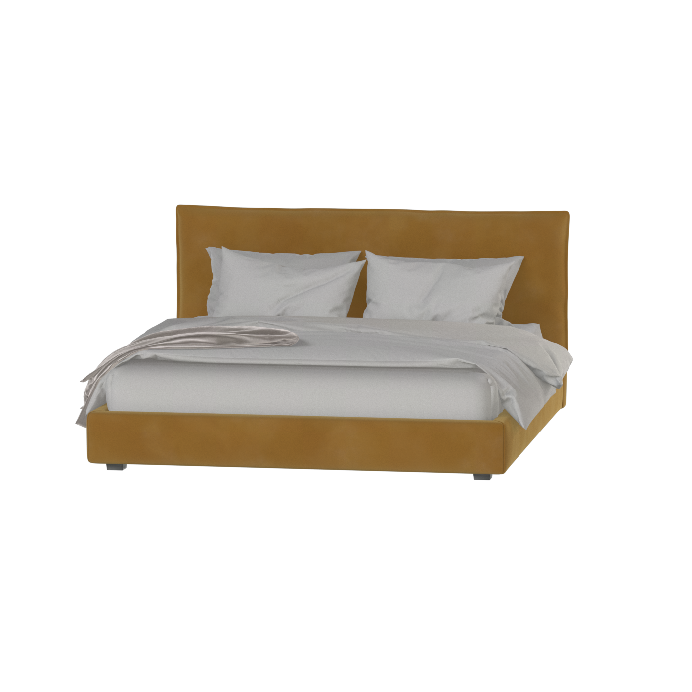 Thea Upholstered Double Bed with Clean Headboard