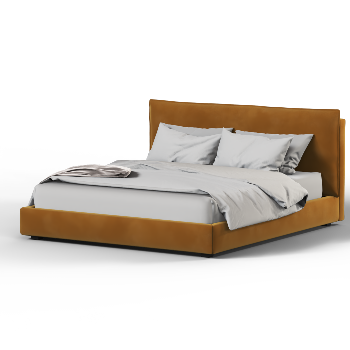 Thea Upholstered Double Bed with Clean Headboard