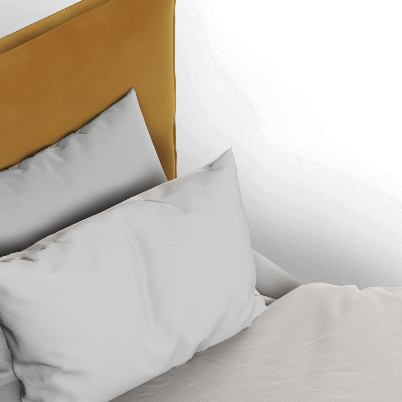 Thea Upholstered Double Bed with Clean Headboard