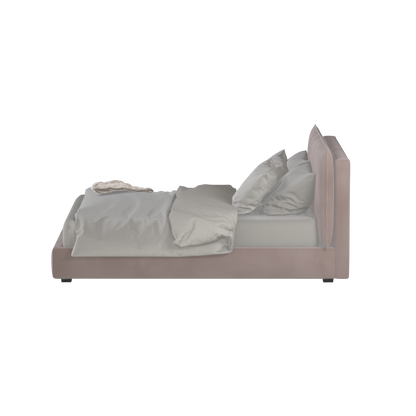 Lit double rembourré Thea avec tête de lit épurée