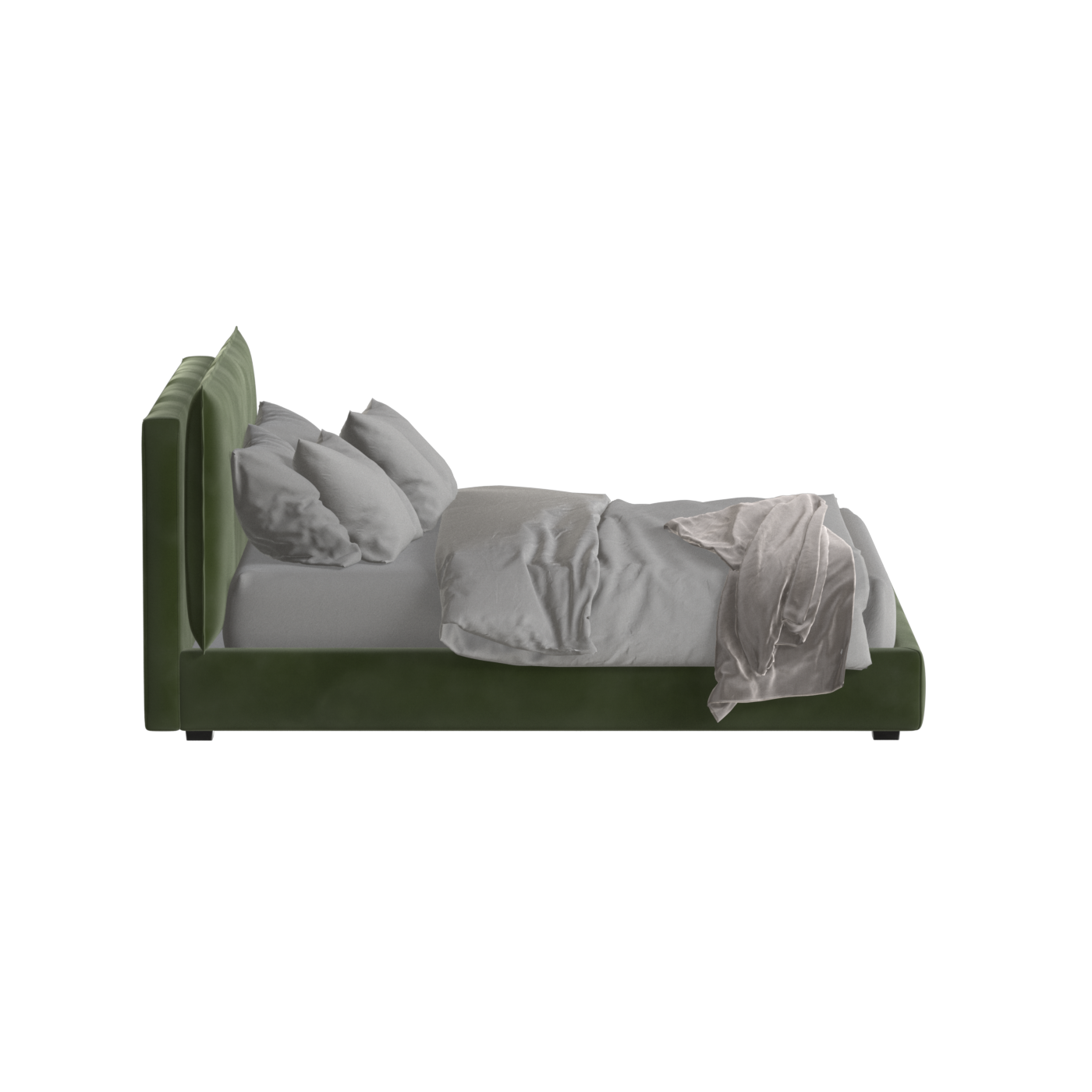 Lit double rembourré Thea avec tête de lit épurée