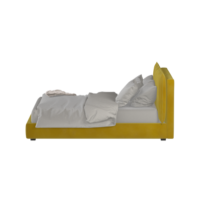 Lit double rembourré Thea avec tête de lit épurée