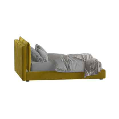 Lit double rembourré Thea avec tête de lit épurée