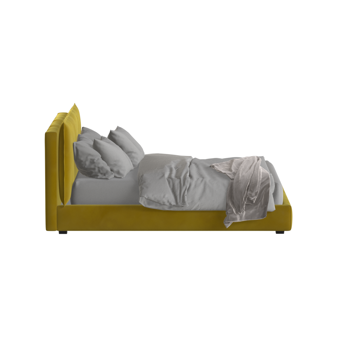 Lit double rembourré Thea avec tête de lit épurée