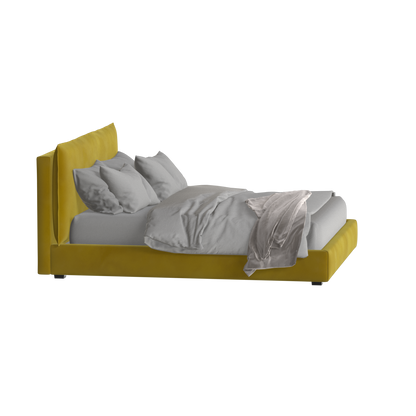 Lit double rembourré Thea avec tête de lit épurée