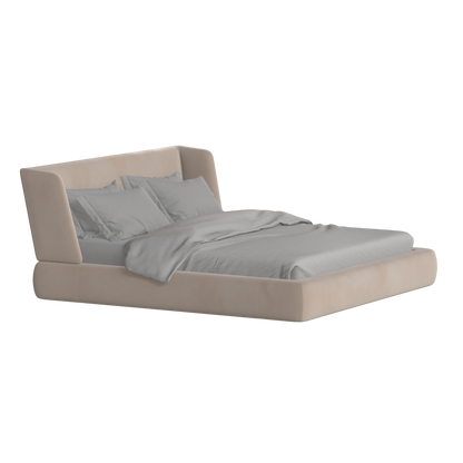 Lit Valentina en tissu velours bouclé 