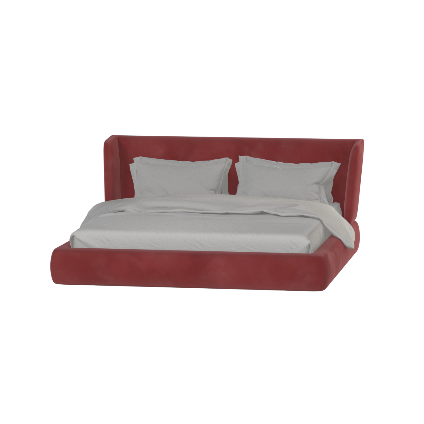 Valentina bed in Boucle Velvet Fabric