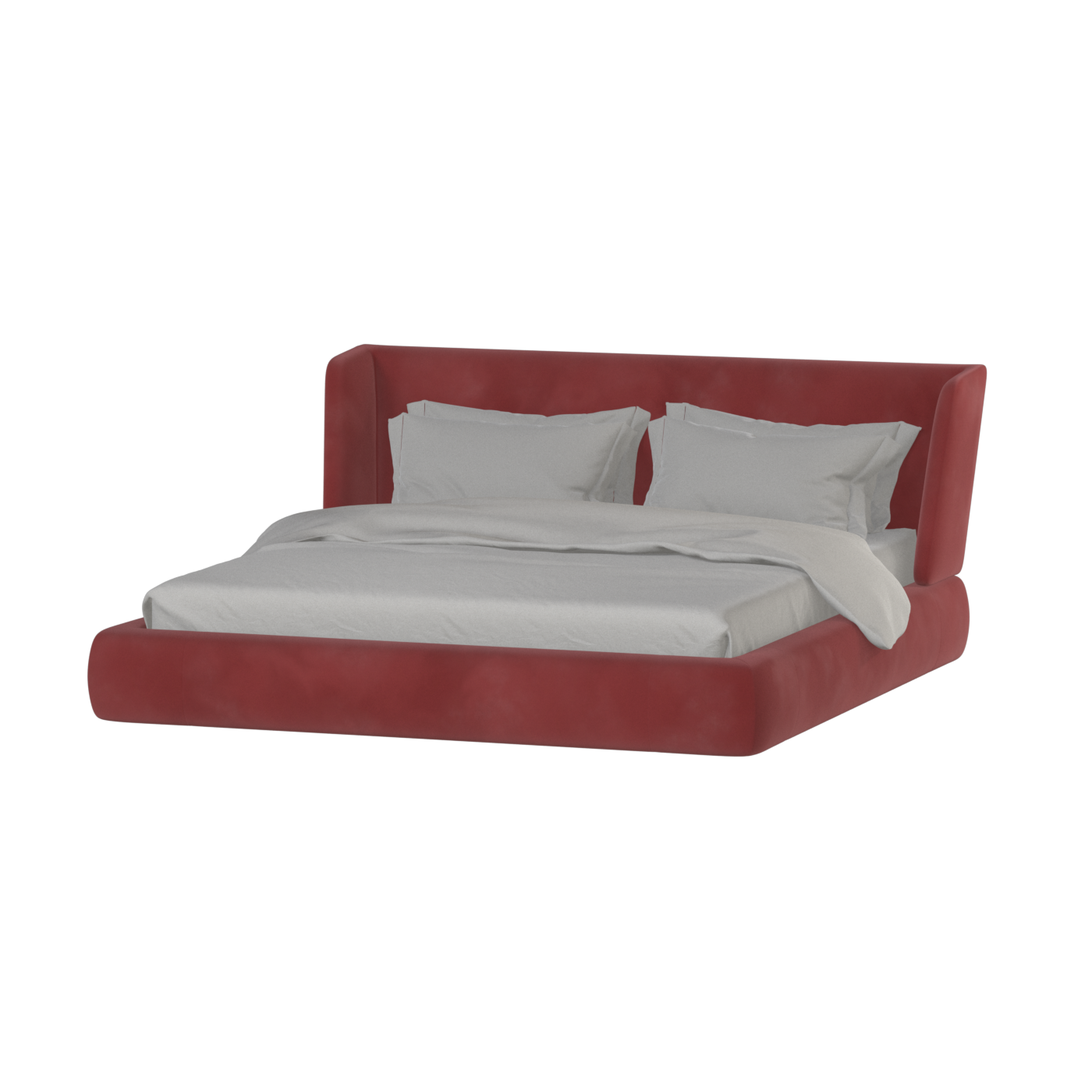 Valentina bed in Boucle Velvet Fabric